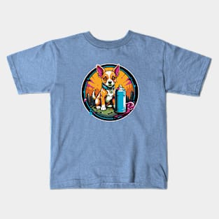 Puppy With Spray Paint Kids T-Shirt